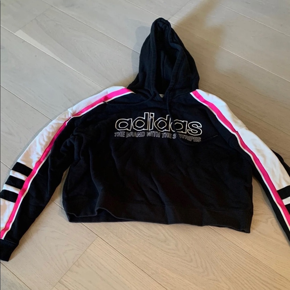 Adidas crop hoodie size large